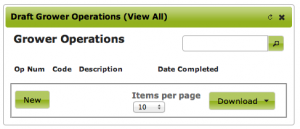 Draft Grower Operations (View All)