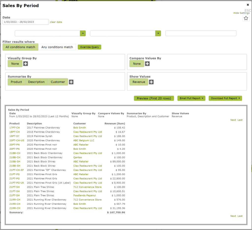 Vinsight Documentation Flexible Sales Reporting Vinsight Documentation 4708